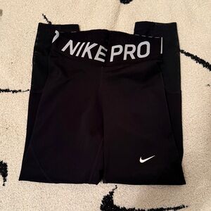 Nike Pro black leggings with mesh calves
